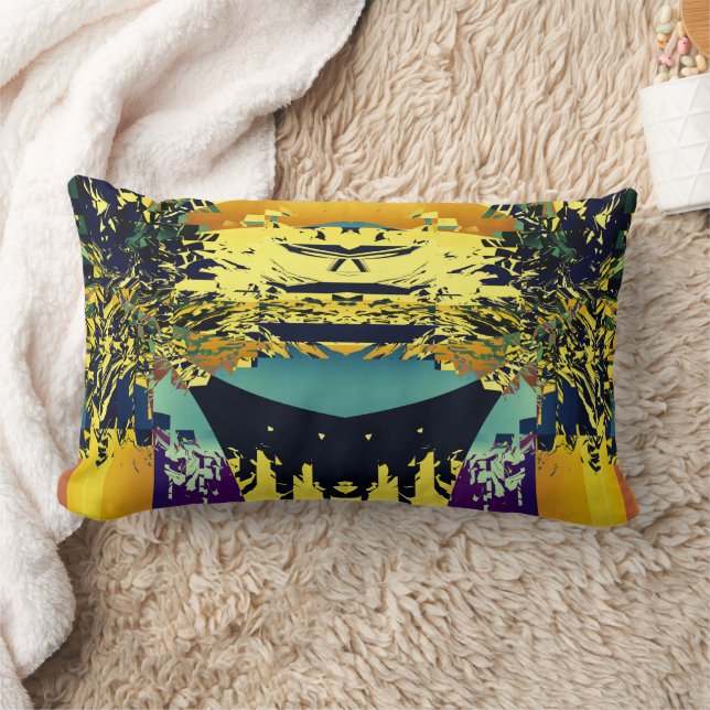 Haiku Japansk Poetry Colorful Mönster Lumbarkudde (Filt)