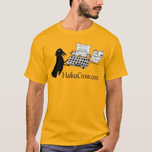 Haiku Kråka Typing T Shirt (Framsida)