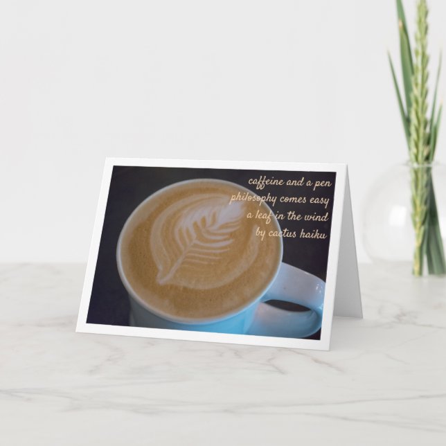 Haiku Latte Löv-kaffe Älskare Personalizable Blank Kort (Framsida)