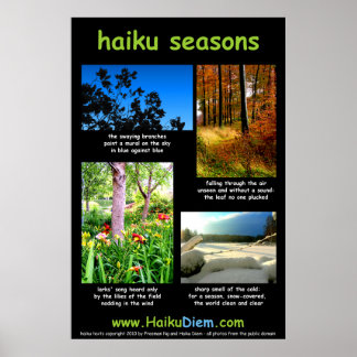Haiku Seasons poster (svart bakgrund)