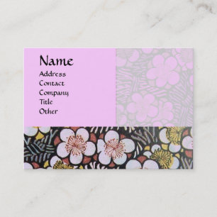 HAIKU / SVART VIT GRÅ ROSA VÅR BLOMMOR VISITKORT