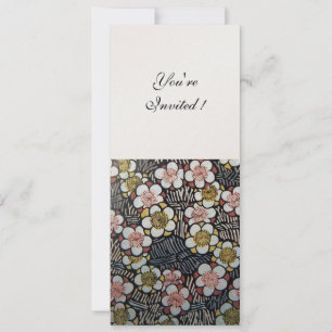 HAIKU/ SVART VIT GUL ROSA VÅR BLOMSTER INBJUDNINGAR