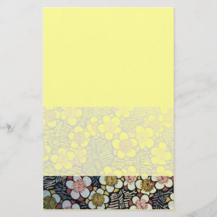 HAIKU/ SVART VIT ROSA GUL VÅR BLOMMOR BREVPAPPER