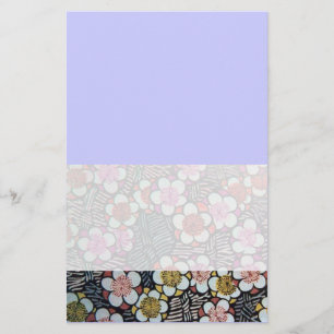 HAIKU/ SVART VIT TURKOS BLÅ VÅR BLOMOR BREVPAPPER