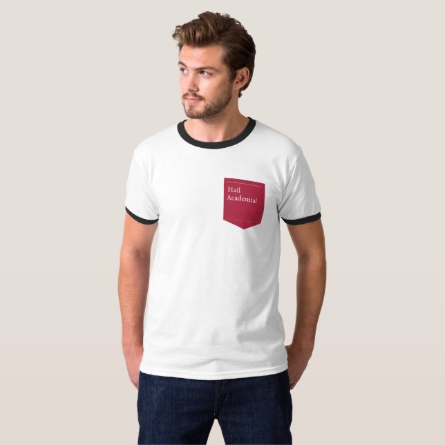 Hail Academia Ringer T-shirt (Hel framsida)