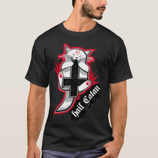 Hail Catan Satanic cat leker med kor T Shirt