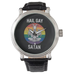Hail Gay Satan Funny Goth Gothic Goat HGBTQ Armbandsur