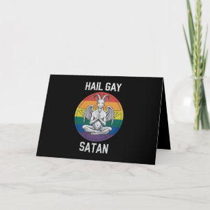 Hail Gay Satan Funny Goth Gothic Goat HGBTQ Tack Kort