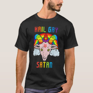 Hail Gay Satan LGBT Goth Gay pride Baphomet 1 T Shirt