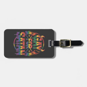 Hail Gay Satan Rainbow Baphomet Djävulen Goat LGBT Bagagebricka