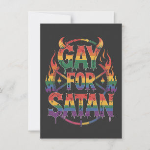 Hail Gay Satan Rainbow Baphomet Djävulen Goat LGBT Inbjudningar