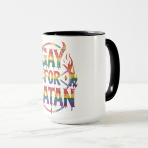 Hail Gay Satan Rainbow Baphomet Djävulen Goat LGBT Mugg
