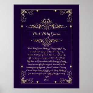 Hail Heliga drottning katolska Prayer Poster