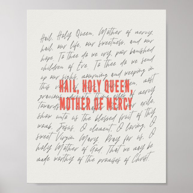Hail, heliga drottning Prayer Poster (Framsidan)