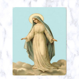 Hail Heliga Queen Virgin Mary Prayer Card Visitkort