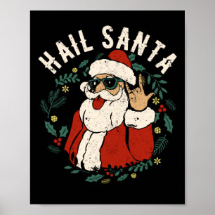 Hail Jultomten Sleigher jul Sten Metall Poster