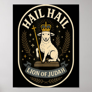 Hail Lejonet av Juda - Modig Emblem Jesus Kristna  Poster