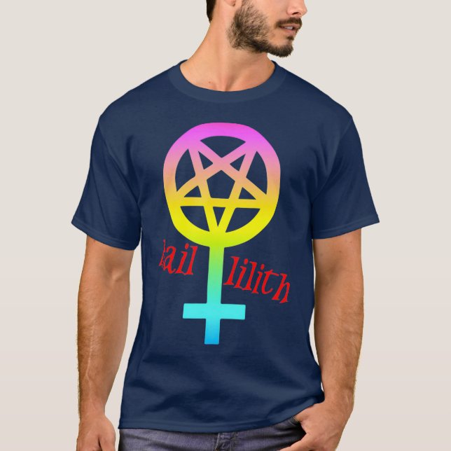 Hail Lilith LGBT Pride Pastel Goth Satan T Shirt (Framsida)