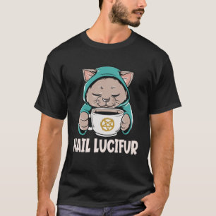 Hail Lucifur Söt Ockult Satanist Hail Satan Katt T Shirt