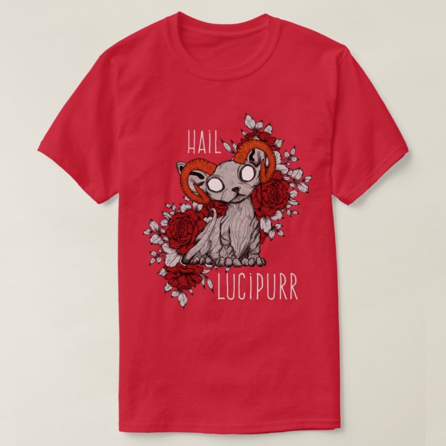 Hail Lucipurr kitten demon T Shirt (Design framsida)