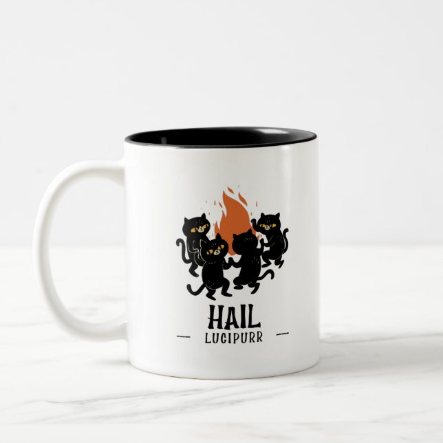 Hail Lucipurr Två-Tonad Mugg (Vänster)
