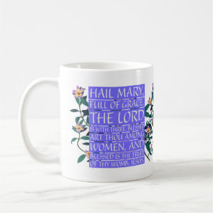 Hail Mary Ave Maria Latin/Engelsk-katolsk Prayer Kaffemugg