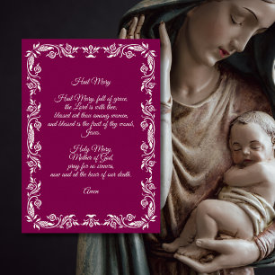 Hail Mary-bön Elegant Burgunder Elfenbensvit Botan Poster