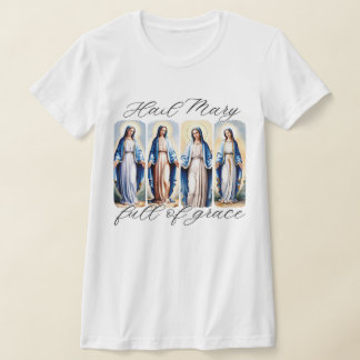 Hail Mary Catholic Brushstroke Watercolor T Shirt