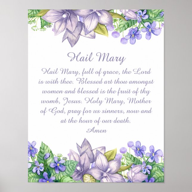 Hail Mary Catholic Prayer Christian Poster (Framsidan)