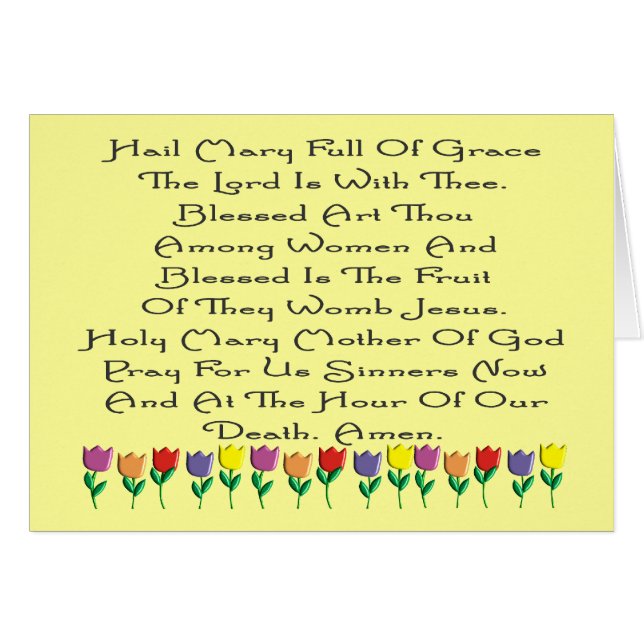 Hail Mary Catholic Prayer Gifts & Cards Hälsningskort (Framsidan Horizontal)