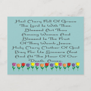 Hail Mary Catholic Prayer Gifts & Cards Vykort