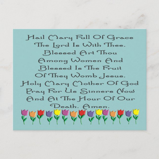 Hail Mary Catholic Prayer Gifts & Cards Vykort (Framsida)