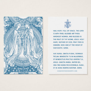 Hail Mary Catholic Prayer Latin English Heliga Car Visitkort