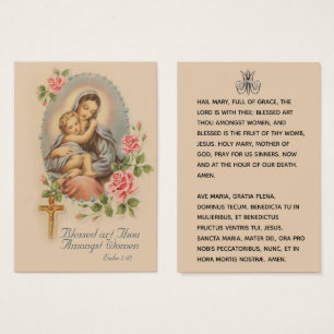 Hail Mary Catholic Prayer Latin English Heliga Car Visitkort