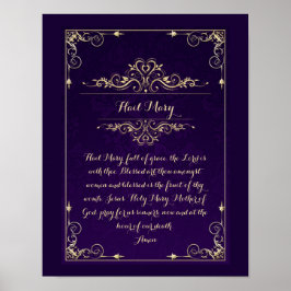 Hail Mary Catholik Prayer Poster