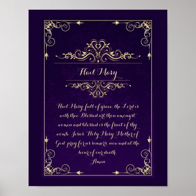 Hail Mary Catholik Prayer Poster (Framsidan)