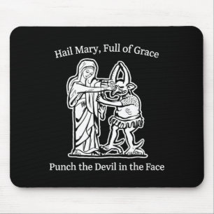 Hail mary full av nåd slå djävulen tro humor musmatta