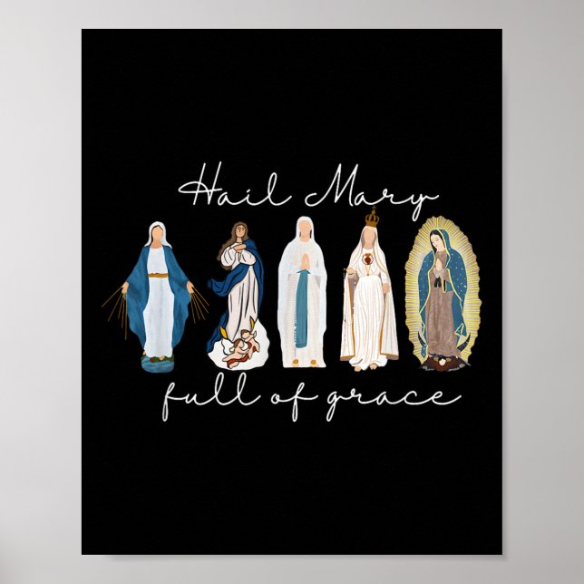 Hail Mary Fullt of Grace, välsignad Virgin Mary, B Poster (Framsidan)
