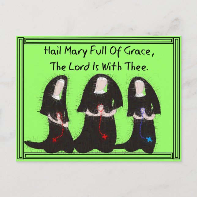 "Hail Mary Fullt of Grace" Vykort (Framsida)