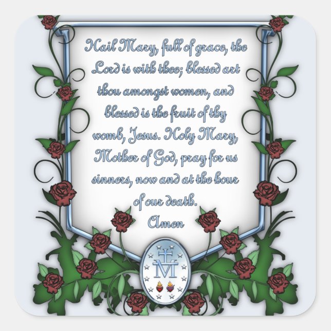 Hail Mary Fyrkantigt Klistermärke (Framsida)