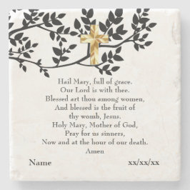Hail Mary Prayer Catholique Gift Personlig Underlägg Sten