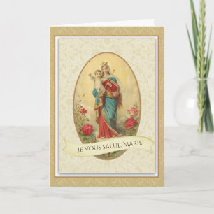 HAIL MARY PRAYER IN FRANSK CATHOLIC KORT