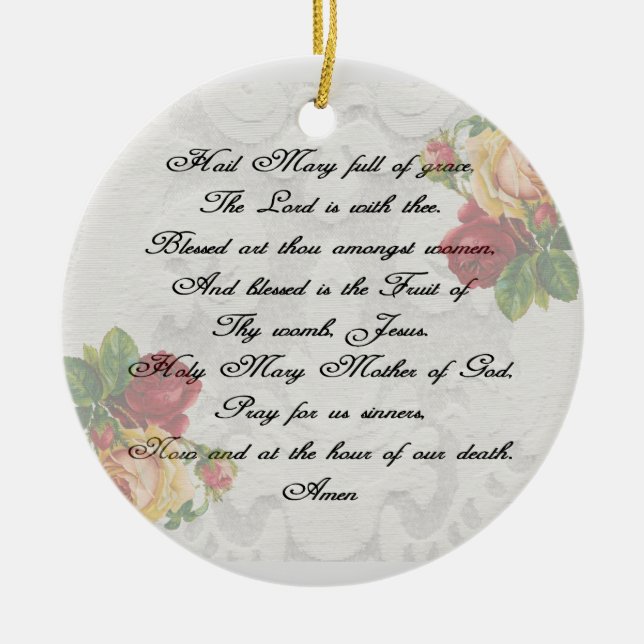 Hail Mary Prayer Julgransprydnad Keramik (Framsidan)
