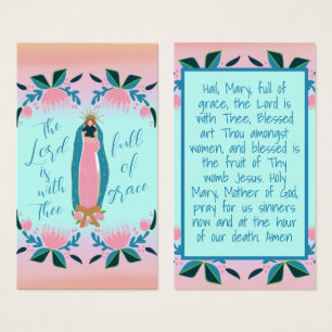 Hail Mary Prayer, katolska Kids Heliga Card Visitkort