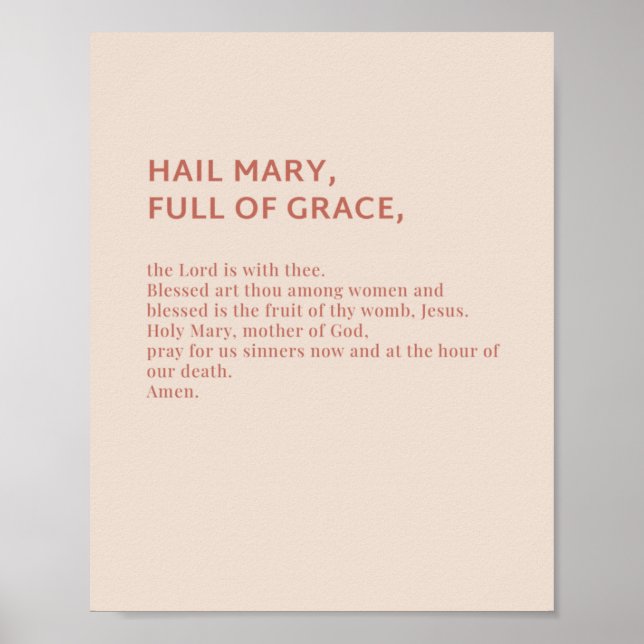 Hail Mary Prayer Poster (Framsidan)