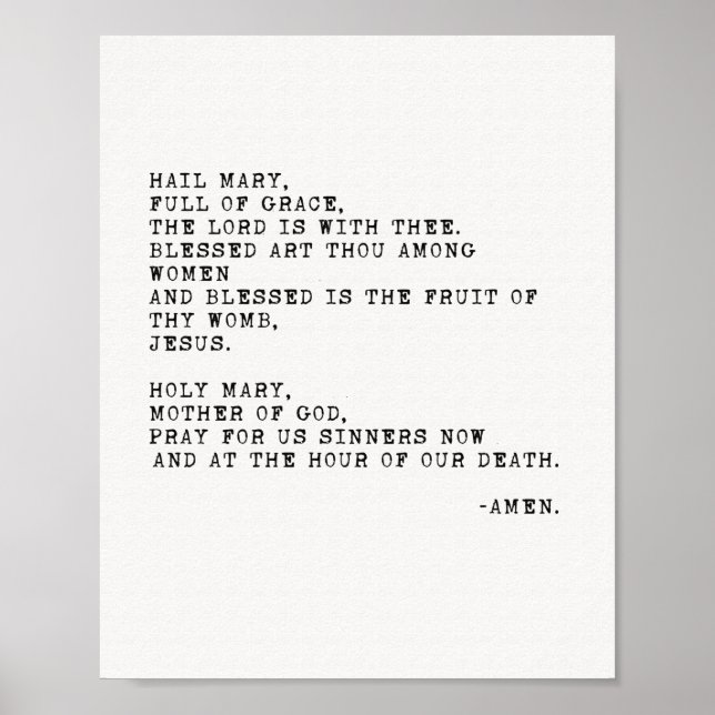 Hail Mary Prayer Poster (Framsidan)