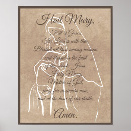 Hail Mary Prayer Poster