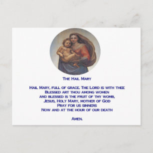Hail Mary Prayer Vykort