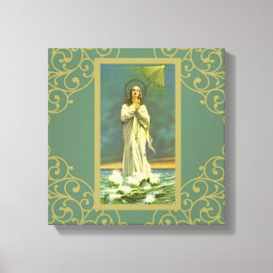 Hail Mary Star of the Sea Ave Maris Rosary Canvastryck