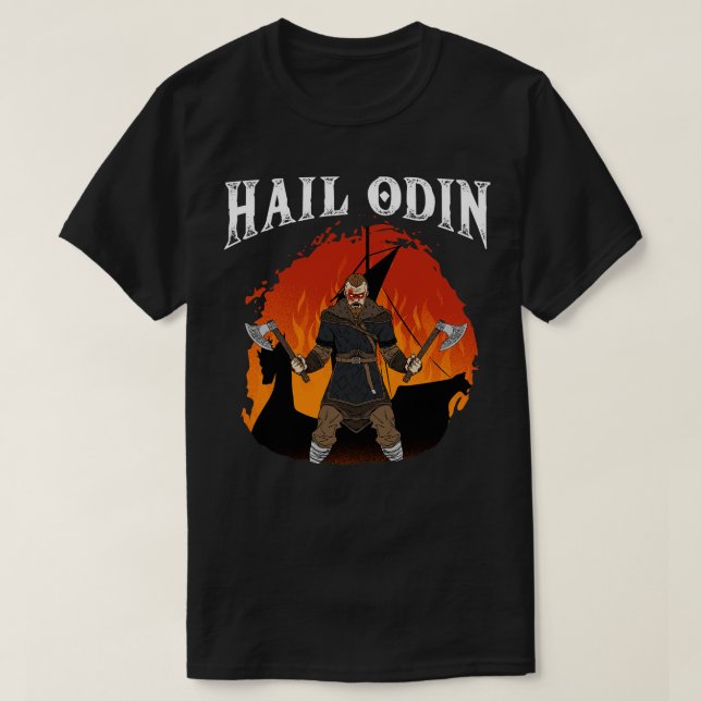 Hail Odin Viking Valhalla 6 T Shirt (Design framsida)